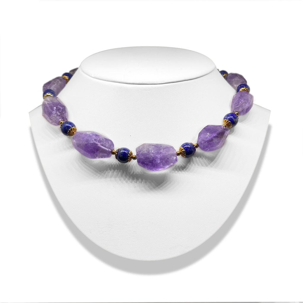 Amethyst & Lapis Lazuli<BR/> Necklace