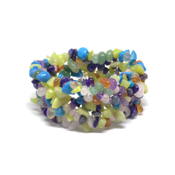 Multi Gemstone<br/>Elasticated Bracelet