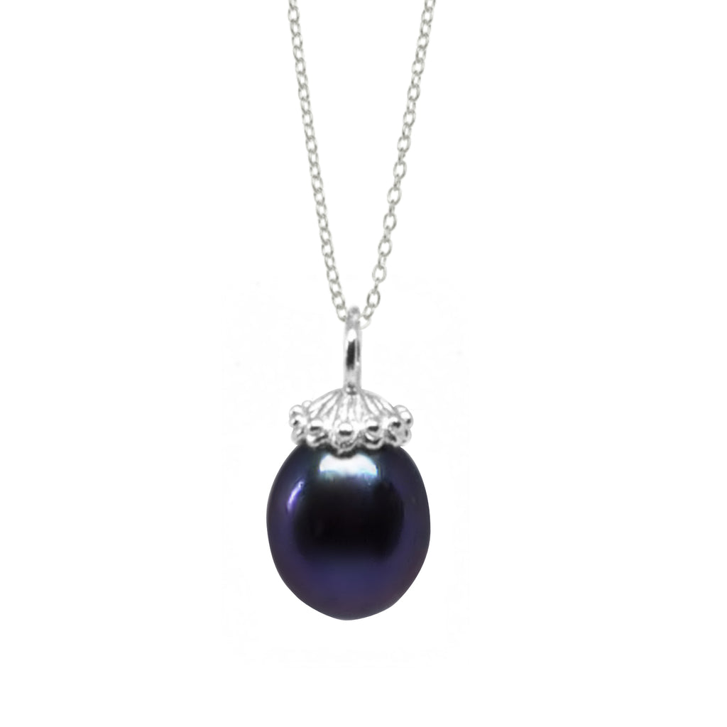 Peacock Black Pearl<BR/>Pendant Necklace
