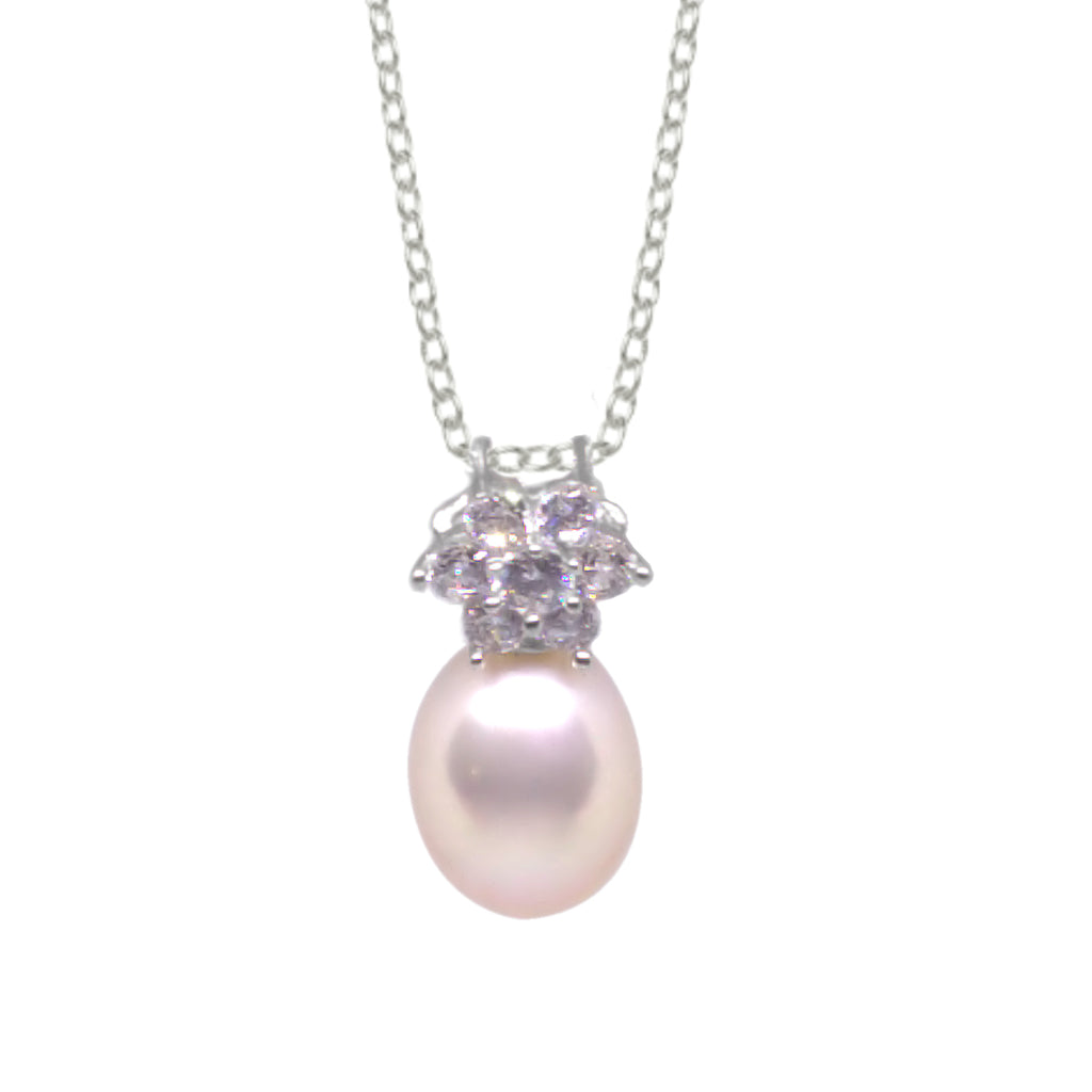 Pink Drop Pearl<BR/>Pendant Necklace