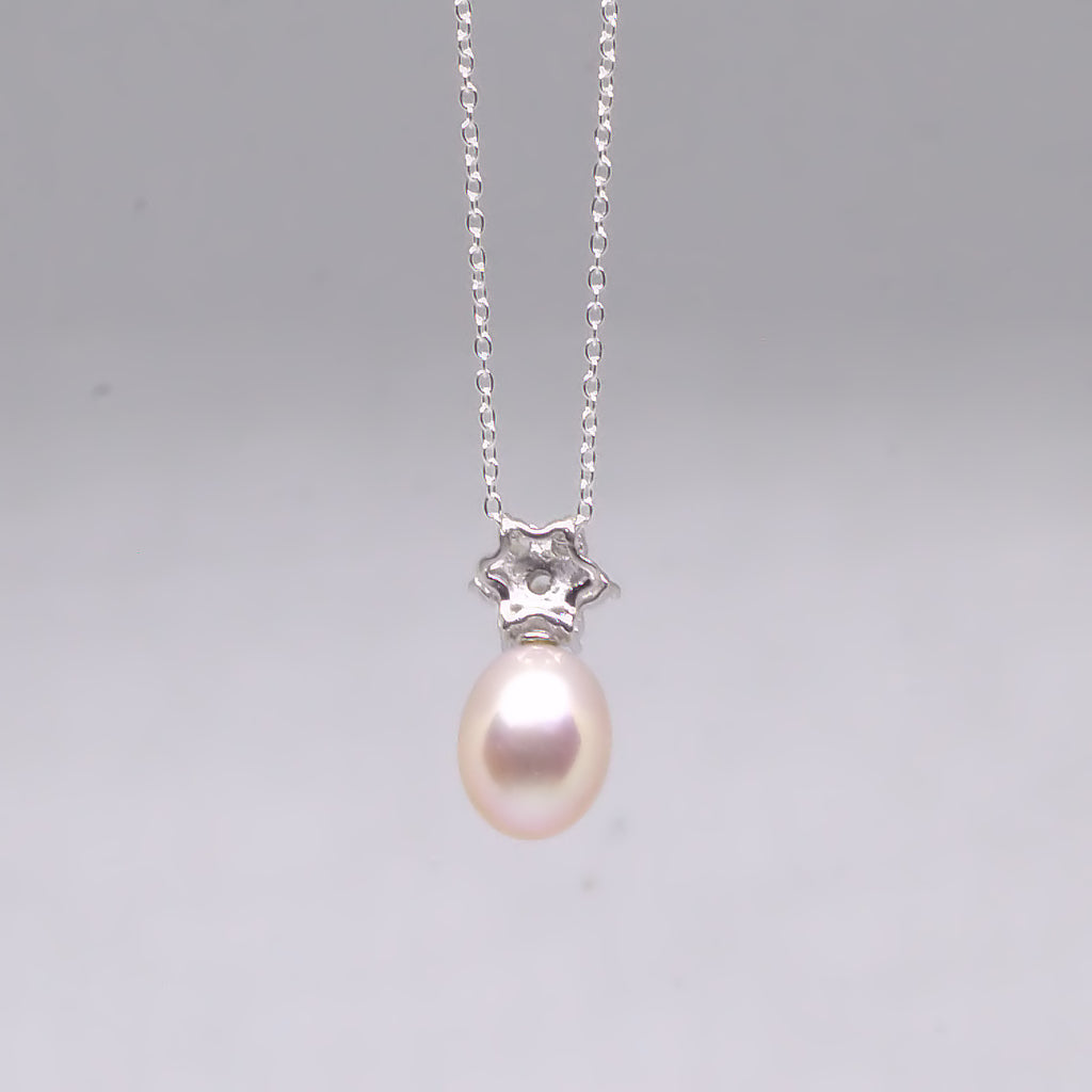 Pink Drop Pearl<BR/>Pendant Necklace
