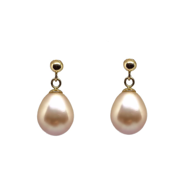 Solitaire Rose Pearl <BR/>Drop Earrings