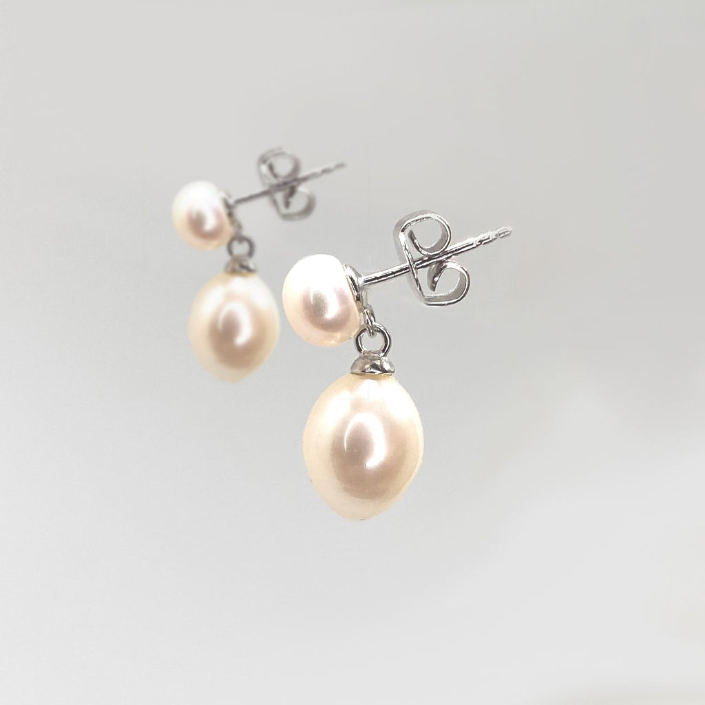 2 Pearl Drops <BR/>Earrings