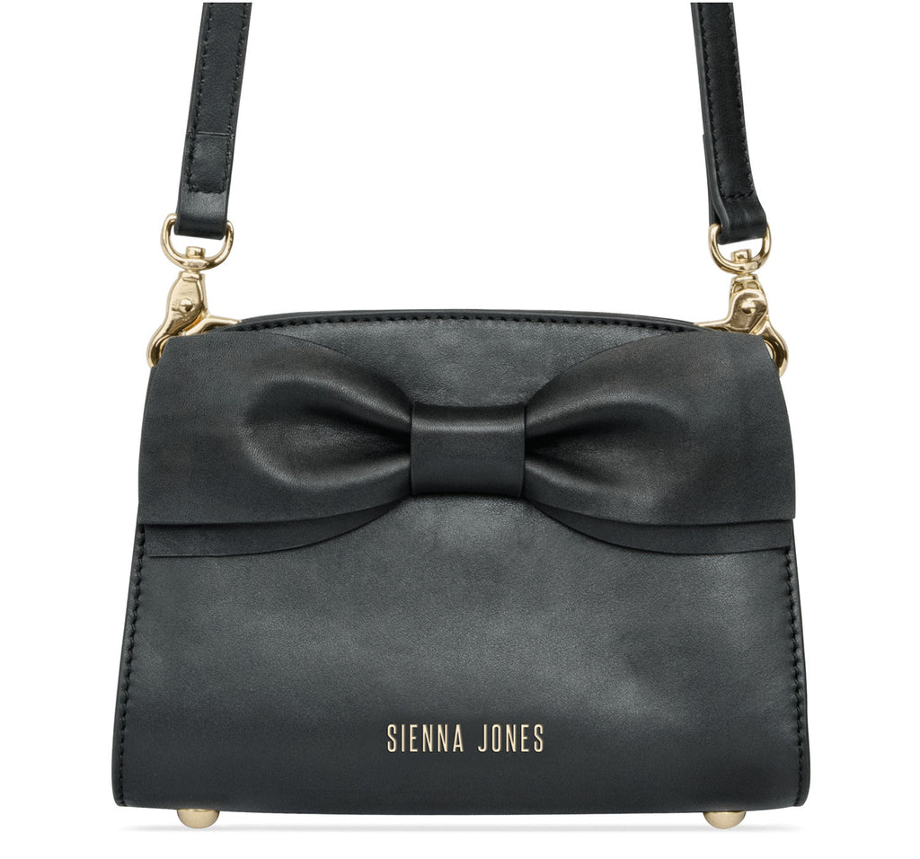 The Mini Marina Bow <BR/>Black Handbag