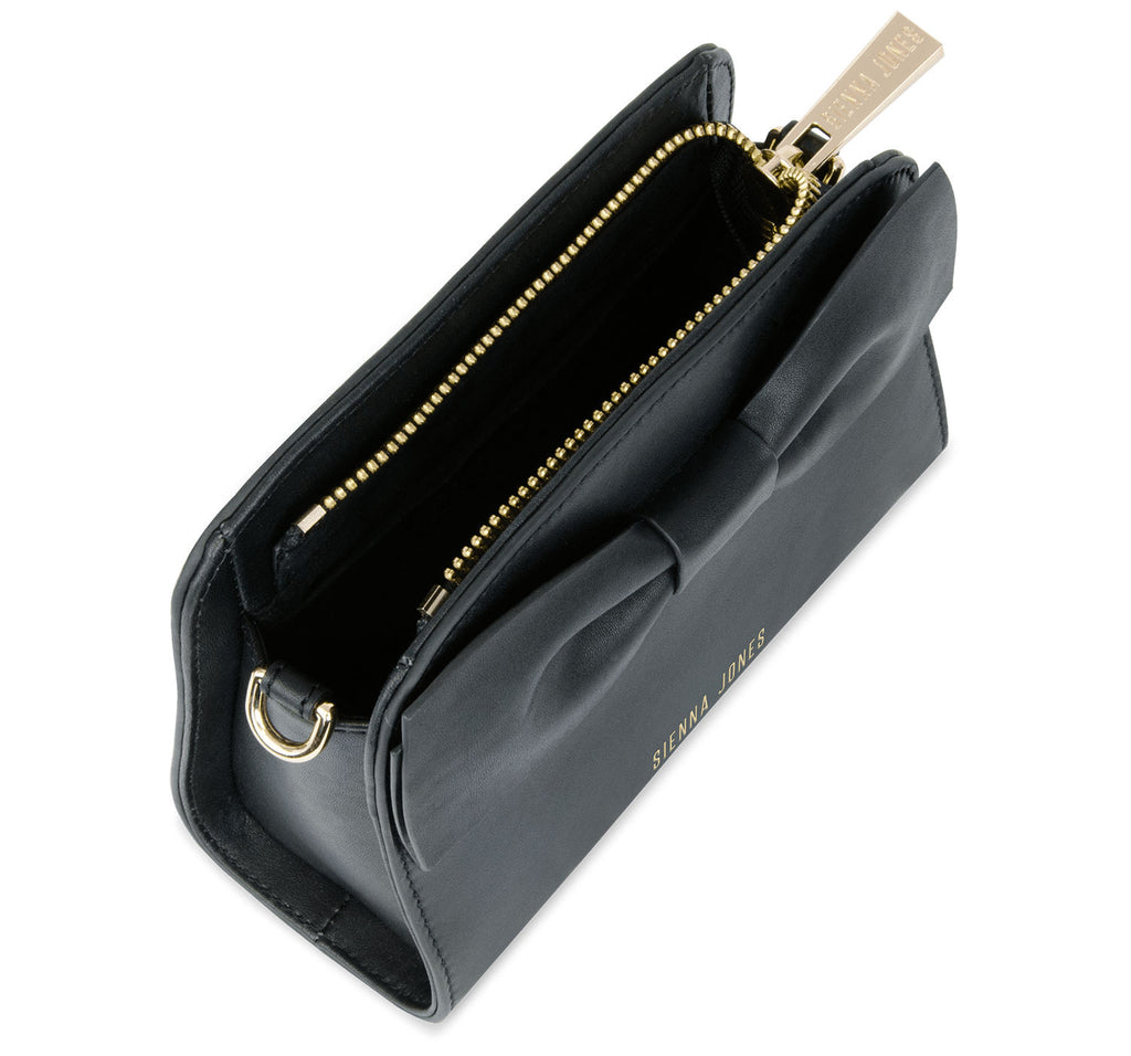 The Mini Marina Bow <BR/>Black Handbag