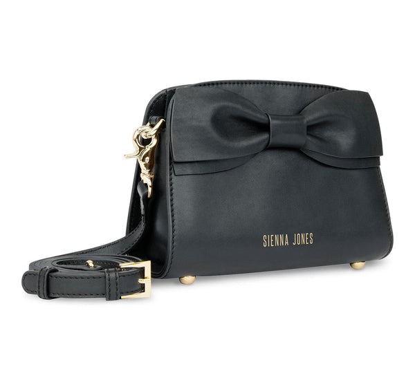 The Mini Marina Bow <BR/>Black Handbag
