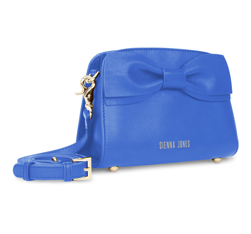 The Mini Marina Bow <BR/>Blue Handbag
