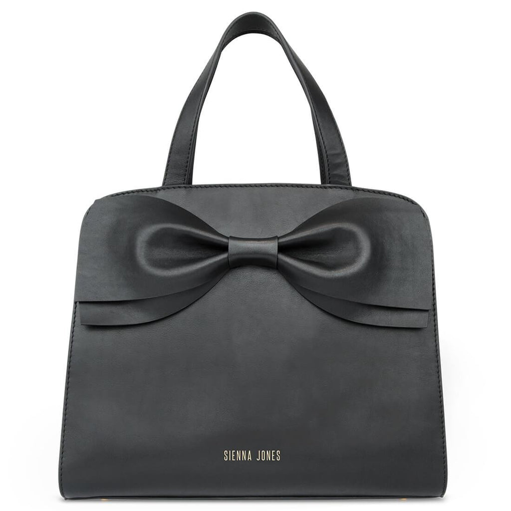 The Marina Bow <BR/>Black Handbag