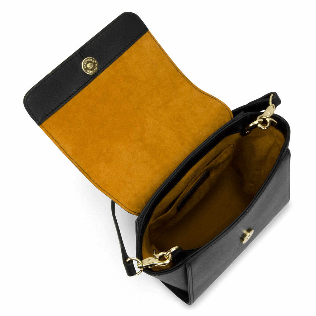 Mini Classic Leather <BR/>Black Handbag