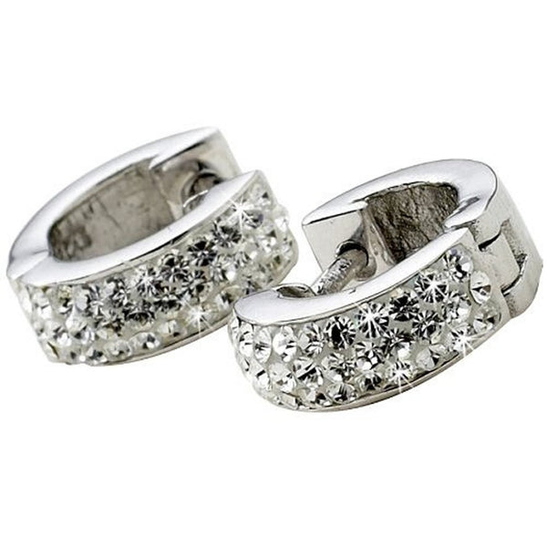 Crystal Cuff Hoop Earrings