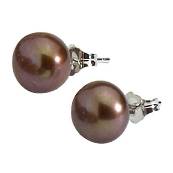 Chocolate Pearl Stud Earrings