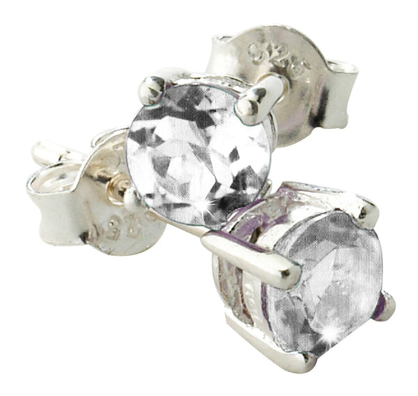 White Topaz Stud Earrings