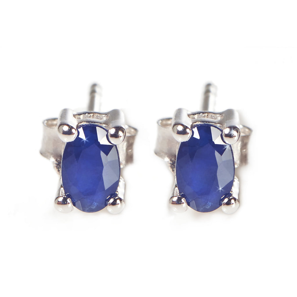 Blue Sapphire <BR/>Silver Earrings