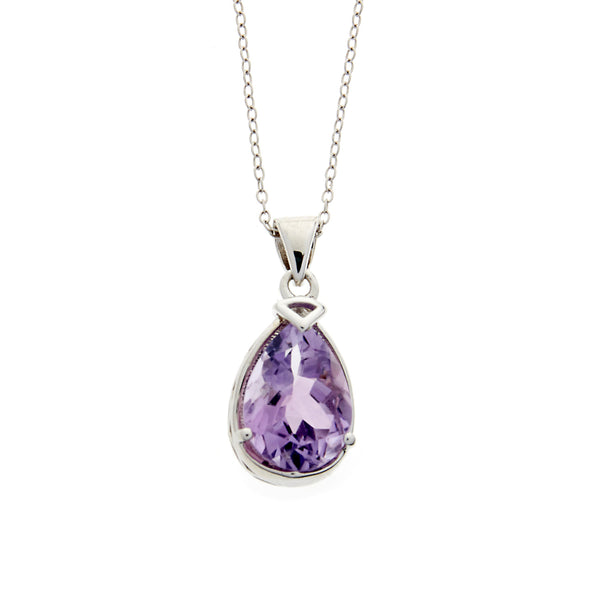 Pink Amethyst <BR/>Pear Pendant