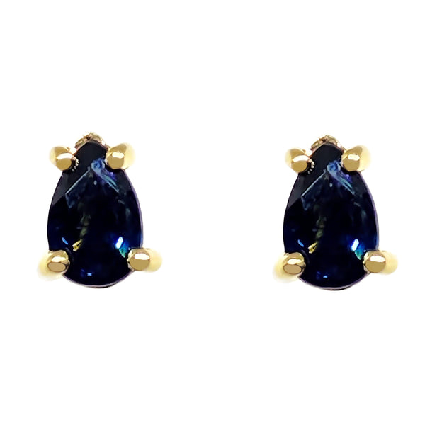 Sapphire Pear Shape<BR/> Gold Stud Earrings